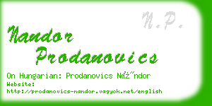 nandor prodanovics business card